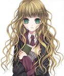  brown_hair green_eyes hair_ornament hairpin harry_potter hermione_granger highres long_hair necktie solo tsukino_omame 