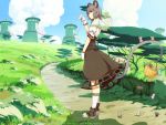 animal_ears basket clouds gloves mouse nazrin prehensile_tail tail touhou