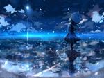  bonnet maribel_han moon night parasol reflection ripples shino_(eefy) sky touhou umbrella yakumo_yukari 