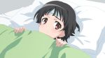  bed blanket blush brown_eyes brown_hair fever pillow to_aru_kagaku_no_railgun to_aru_majutsu_no_index uiharu_kazari vector 