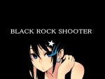  1024x768 black black_rock_shooter black_rock_shooter_(character) blue_eyes chan_co close earring flame star 