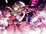  :d blonde_hair fang flandre_scarlet hat kiyu open_mouth ponytail red_eyes short_hair side_ponytail smile solo touhou vampire wide-eyed wings 