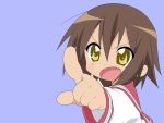  brown_hair kusakabe_misao lucky_star open_mouth pointing 