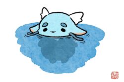  chibi commentary_request dragon eastern_dragon highres hotathino no_humans original partially_submerged ripples water 