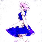  bloomers egawa_satsuki hat lavender_hair letty_whiterock purple_eyes purple_hair satsuki_(dorowa) short_hair touhou violet_eyes walking wink 