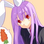  bad_id blush bunny_ears carrot li_(liras) long_hair lowres purple_hair rabbit_ears red_eyes reisen_udongein_inaba touhou 