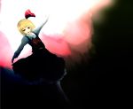  1girl battoraa blonde_hair hair_ribbon necktie outstretched_arms red_eyes ribbon rumia short_hair solo spread_arms touhou 