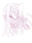  blade_(artist) blonde_hair busou_shinki graffias hands monochrome pointy_ears purple sketch 