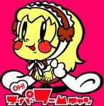  1girl artist_request blush_stickers character_request cosplay maid parody solo super_milk-chan tagme tanaka_hideyuki_(style) unknown yellow_skin 
