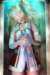   3d animal armlet blonde_hair capsule collar des_blood_4 esk closed_eyes fei holding illusion_soft sleeping twintails vest  