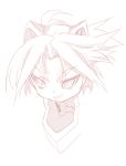  blade_(artist) blade_(lovewn) blonde_hair busou_shinki cat_ears grin monochrome pink sketch smile tigris 