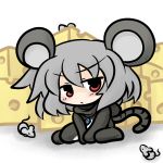  cheese chibi grey_hair jewelry lowres mouse mouse_ears mousegirl nazrin pendant red_eyes short_hair tail touhou yanagi_(artist) 