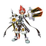  .hack//link armor dual_swords dual_wielding gloves kuryuu_tokio official_art short_hair sword tattoo weapon 