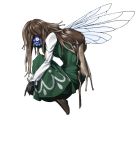  1girl fairy flower long_hair looking_at_viewer mazeran persona simple_background slug solo tagme touhou wings 