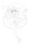  1girl absurdres hat highres kagerou_(shadowmage) lineart looking_at_viewer monochrome open_mouth original santa_hat solo 