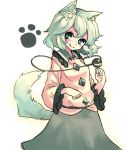  1girl animal_ears blush cat_ears cat_tail green_eyes green_hair komeiji_koishi short_hair skirt smile solo tail touhou yunuki_uta 
