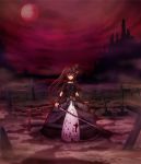  1girl blood cross highres long_hair looking_at_viewer mazakura_senju original solo sword weapon 