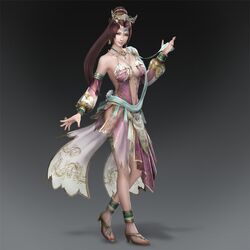  armor armored brown_hair diaochan dynasty_warriors female human sandals 