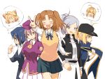  6+girls :3 :d ^_^ ahoge arcueid_brunestud blonde_hair blue_eyes blue_hair braid brown_hair ciel closed_eyes fang fate/extra fate/stay_night fate_(series) food glasses green_eyes grey_eyes ham heroine_x long_hair melty_blood multiple_girls open_mouth pikakoya ponytail purple_hair riesbyfe_stridberg saber saber_extra scarf short_hair silver_hair single_braid sion_eltnam_atlasia skirt smile thought_bubble tsukihime twintails v violet_eyes yumizuka_satsuki 