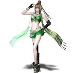  armor armored bao_sanniang brown_hair dynasty_warriors female human sandals 