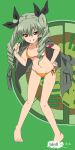  1girl anchovy bikini girls_und_panzer mizuki_makoto solo swimsuit 