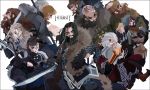  armor balin beard bifur blood blood_on_face bofur bombur dori_(the_hobbit) dwalin facial_hair fili gloin kili_(the_hobbit) kuroihato nori_(the_hobbit) oin ori_(the_hobbit) sword the_hobbit thorin_oakenshield weapon 