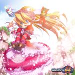  1girl blonde_hair ciel_(rockman) cyber_elves dress frilled_dress frills hair_ornament long_hair open_mouth ponytail rockman rockman_zero sokobe_hiyori x_(rockman) zero_(rockman) 