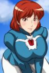  1girl breasts earrings igatto jewelry kaze_no_tani_no_nausicaa large_breasts leaning_forward looking_at_viewer nausicaa red_eyes redhead solo 