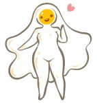  1girl fried_egg goo_girl heart lowres nude original personification pyorno solo 