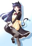  1girl animal_ears aoi_usagi apron black_hair black_legwear blush cat_ears cat_tail gokou_ruri looking_at_viewer mole open_mouth ore_no_imouto_ga_konna_ni_kawaii_wake_ga_nai pantyhose solo tail violet_eyes 