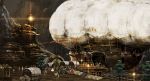  airship cart city commentary_request crystal fantasy horse lantern lighthouse obaryo original 