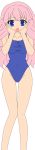  1girl baka_to_test_to_shoukanjuu blue_eyes high_res himeji_mizuki legs long_hair open_mouth photoshop pink_hair solo swimsuit thighs vector_trace 