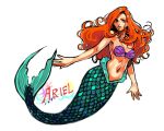  1girl ariel_(disney) breasts joey_joey_joey long_hair mermaid monster_girl redhead sideboob solo the_little_mermaid 