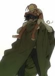  2boys akutsu_(yuumi) boota carrying cloak multiple_boys personification shoulder_carry simon sunglasses tail tengen_toppa_gurren_lagann 