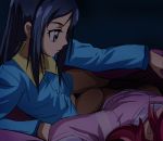  2girls aida_mana blue_eyes blue_hair dokidoki!_precure haruyama hishikawa_rikka long_hair multiple_girls pajamas pink_hair precure 