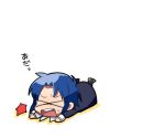  &gt;_&lt; 1girl blue_hair chibi ciel melty_blood nagato123 simple_background solo tantrum tsukihime white_background 