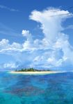  beach clouds coral highres house island mugon no_humans ocean original scenery sky tree water 