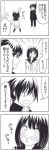  4koma blush comic highres monochrome original school_uniform serafuku short_hair skirt wakabayashi_toshiya 