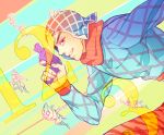  1boy guido_mista gun hat jojo_no_kimyou_na_bouken number popopome111 sex_pistols_(stand) solo stand_(jojo) tiger_print weapon 