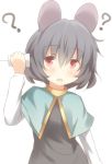  1girl animal_ears blush capelet grey_hair mouse_ears nazrin ran_(9ens2000) red_eyes short_hair solo tail touhou 