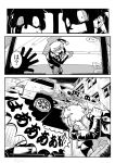  car comic drunk highres itasha matsuda_yuusuke monochrome motor_vehicle multiple_boys original punching tiara translation_request vehicle yuusha_masatoshi yuusha_to_maou 
