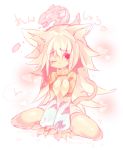  1girl animal_ears highres long_hair mamuru paws simple_background solo tail white_background 