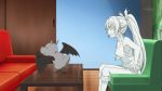 animated bat_wings coffee_table couch cuune_(nyaruko-san) haiyore!_nyaruko-san heart long_ponytail lowres o_o shantak_(nyaruko-san) tank_top white wiggling wings wink 