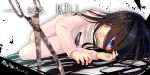  1girl black_hair blue_eyes dansai_bunri_no_crime_edge hair_between_eyes hands long_hair miz-capes mushianokouji_iwai nightgown scissors very_long_hair 