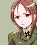  1girl aida_yuu long_hair military military_uniform minna-dietlinde_wilcke red_eyes redhead smile solo strike_witches uniform 