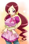  1girl alternate_breast_size artist_name breasts dated ebifly hanasaki_tsubomi heartcatch_precure! large_breasts long_hair looking_at_viewer pink_eyes pink_hair precure smile solo twintails 