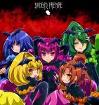  bad_end_beauty bad_end_happy bad_end_march bad_end_peace bad_end_precure bad_end_sunny bat_wings blonde_hair bodysuit dark_persona fingerless_gloves gloves katsuma_rei long_hair multiple_girls pink_eyes pink_hair precure smile smile_precure! solo tiara twintails wings yellow_eyes 