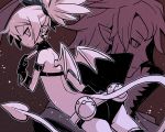  1boy 1girl bosutafu bracelet brother_and_sister choker demon_tail demon_wings disgaea disgaea_d2 earrings etna gloves jewelry pointy_ears pouch short_hair siblings skull tail twintails wings xenolith 