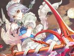  119 1girl full_moon izayoi_sakuya knife moon night red_eyes short_hair silver_hair solo spear_the_gungnir touhou 