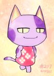  1boy animated cat dated doubutsu_no_mori doubutsu_no_mori_64 flat_gaze floral_print hands_on_hips junkpuyo nikoban_(doubutsu_no_mori) nintendo nintendo_ead no_humans smile solo tagme walking 